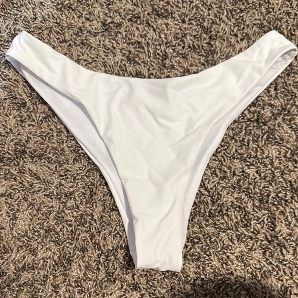 SHEIN White High-Cut Bikini